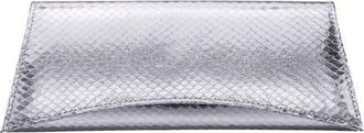 Nina Kallie Embossed Metallic Clutch in Silver at Nordstrom
