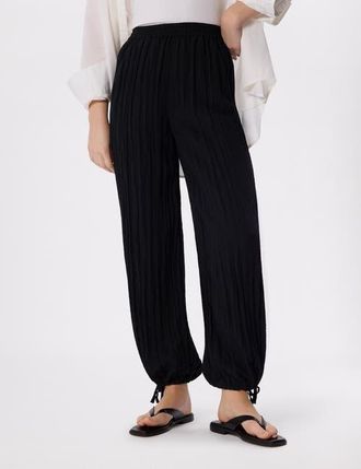 Whistles Relaxed Tie Hem Trouser in Black at Nordstrom, Size 14