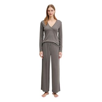 Karl Lagerfeld Essential Pyjama Set - Dames - Pyjama - Grijs - XS - Leer - Nachtkleding