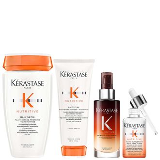 Kerastase Womens K&eacute;rastase Nutritive Daily Nourishing Set for Fine-Medium Dry Hair - Bain Satin 250ml, Lait Vital 200ml, Nutri-Supplement 50ml, 8H Magic Night S