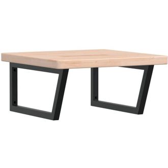 vidaXL Vidaxl - Estante De Lavabo De Pared De Acero Y Madera Maciza De Roble