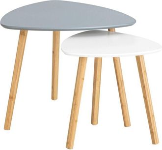 SoBuy Set De 2 Mesitas De Caf&eacute; Mesa De Centro Mesa Auxiliar 55 X 55 X 45cm Gris Fbt74-hg Sobuy Es