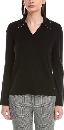 Joseph Ribkoff 100% Cashmere Embellished Collar Top