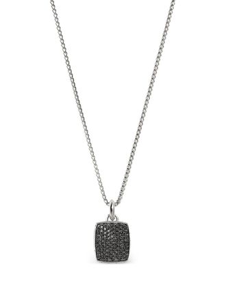 John Hardy Collana Tag in argento sterling con zaffiro