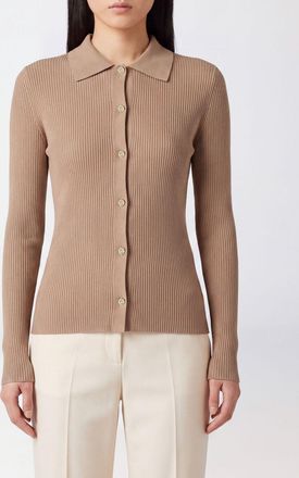 Max Mara S Max Mara Maglia a polo in pura lana vergine con vestibilit&agrave; slim fit