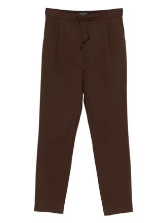 Fabiana Filippi pleated drawstring straight trousers - Brown