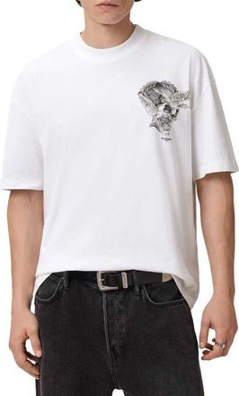 AllSaints Mysteries Cotton Graphic T-Shirt in Optic White at Nordstrom, Size Xx-Large