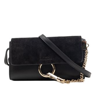 Chlo&eacute; Pre-owned Chloe Mini Calfskin and Suede Faye Chain Crossbody Ladies HC25X423HF7IB7UK