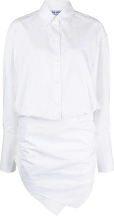 The Attico Witte Casual Mini Jurk - Dames - Shirt Kleedjes - Wit - M - Katoen - Kleedjes