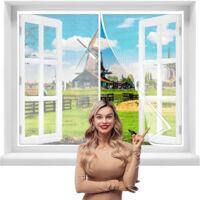 OEM Mosquitera Magn&eacute;tica Para Ventanas De 120 X 150 Cm - Instalaci&oacute;n Sin Taladros - Tira Adhesiva Reforzada - Cierre Autom&aacute;tico
