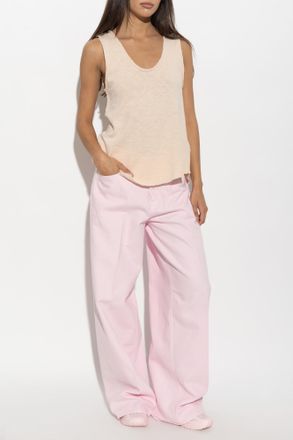 American Vintage Top With Raw Finish, Womens, Pink