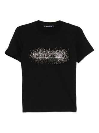 Karl Lagerfeld rhinestone-embellishment crew-neck T-shirt - Black