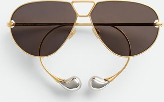 Bottega Veneta Drop Aviator Sunglasses - Bottega Veneta