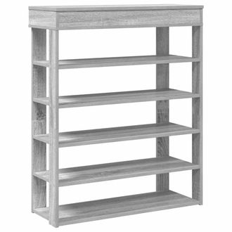 Berkfield Home Shoe Rack Grey Sonoma 80x30x98 cm Engineered Wood | Size: 80 x 30 x 98 cm