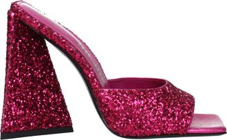The Attico Womens Glitter Block Heel Sandals - Fuschia - Size 36.5 EU/IT