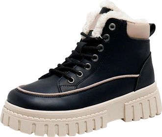 Generic Platform Ankle Boots Women Ski Boots Thickening Soft Boots Women (Black, 4.5)