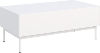Selsey Selsey Olio - Mesa De Centro Con Dos Puertas Abatibles - Blanco - 100x53 Cm