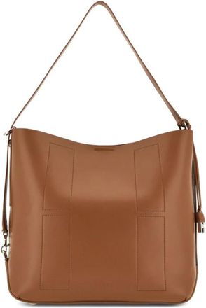 Hogan Bruine Schoudertas met Logo Charm - Dames - Schoudertassen - Bruin - ONE Size - Tassen