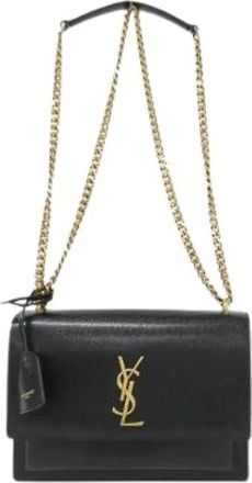 Saint Laurent Pre-owned Sunset Calf Schoudertas - Dames - Vintage Schoudertas - Zwart - ONE Size - Leer - Vintage