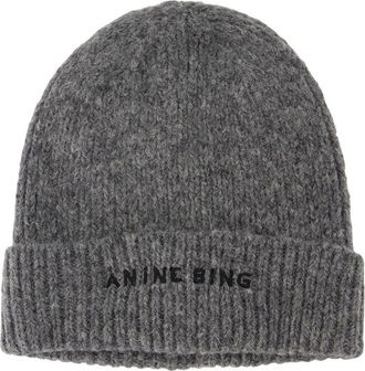 Anine Bing Womens A-12-10621-Gry34 Beanie Gray Wool