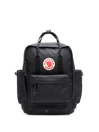 Fj&auml;llr&auml;ven K&aring;nken Outlong rugzak met logopatch - Zwart