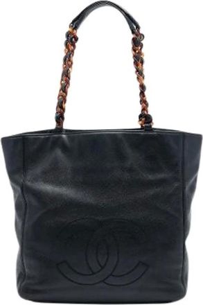 Chanel Pre-owned Tote Bags, female, Black, Size: ONE SIZE Pre-owned Leather Tote