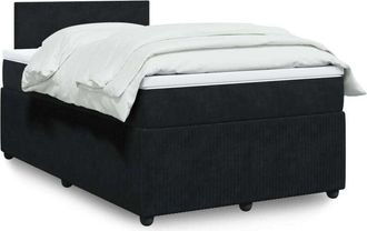 vidaXL Cama Box Spring Con Colch&oacute;n Terciopelo Negro 120x190 Cm Vidaxl