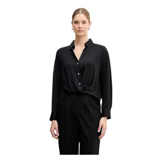 DKNY Dkny, Dames, Blouses & Shirts, Zwart, Maat: S Poliester