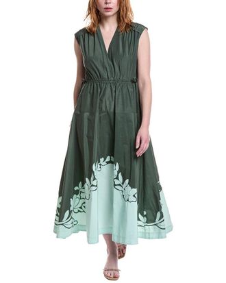 Derek Lam Nara Poplin Applique Dress