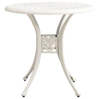 Berkfield Home Garden Table White 78x78x72 cm Cast Aluminium | Size: 78 x 78 x 72 cm