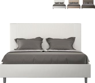 Itamoby Cama Matrimonio Contenedor 160x200 Moderno Polipiel Goya M1 Color: Blanco - Versi&oacute;n: Modelo Est&aacute;ndar
