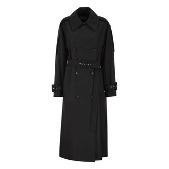 Sportmax Dames, Mantels, Zwart, Maat: S Katoen