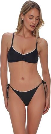 Swim Systems Pom Pom Sylvia Bralette Bikini Swimsuit Top in Black at Nordstrom, Size Xx-Large