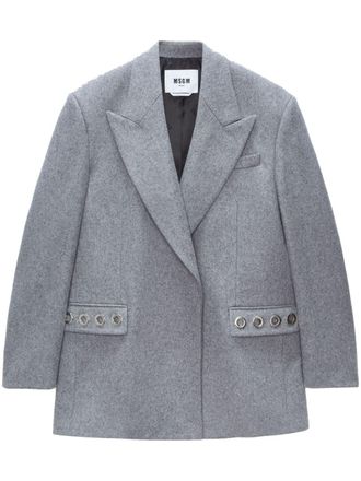 Msgm Blazer monopetto con decorazione - Grigio