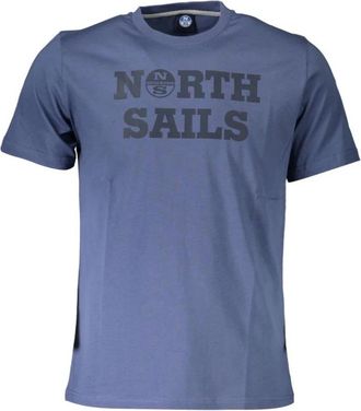 North Sails Blauw Katoen Heren T-Shirt - Heren - T-shirts - Blauw - L - Katoen - Tops