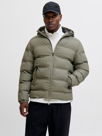 Jack & Jones Steppjacke JACK & JONES JJELEMENTS PU PUFFER SN, Herren, Gr. XXL, dusty olive, Web, Obermaterial: 100% Polyester, unifarben, regular fit, Jacken Stepp