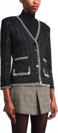 Veronica Beard Ceriani Tweed Jacket In Black