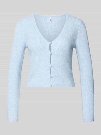 Only Regular Fit Strickjacke mit Perl-Optik-Kn&ouml;pfen Modell RICA LIFE in Hellblau, Gr&ouml;&szlig;e XL