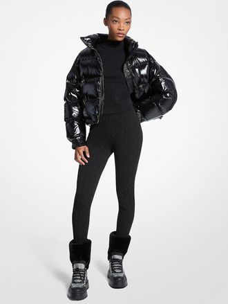 Michael Kors Logo Embossed Jacquard Ski Stirrup Leggings