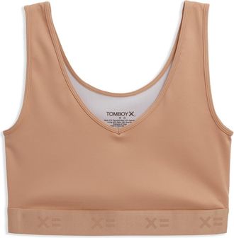 TomboyX V-Neck Compression Top in Chai at Nordstrom, Size X-Large