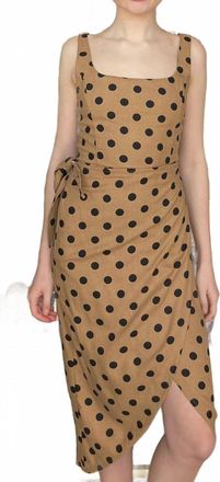 Dress Forum Polka Dot Midi Dress In Mocha