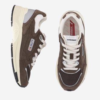 Autry Mens Sneakers Hyperway Brown Leather Trainers