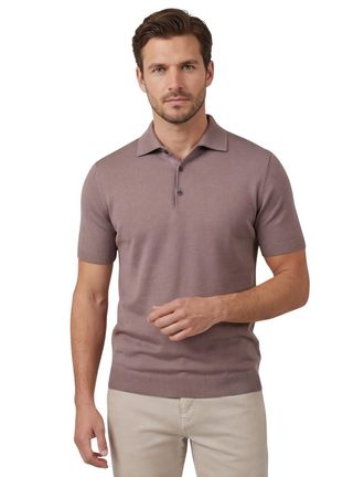 Thomas Maine bruine Thomas Maine polo korte mouw normale fit