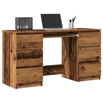 Berkfield Home Writing Desk Old Wood 140x50x77 cm Engineered Wood in Brown | Size: 140 x 50 x 77 cm
