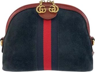 Gucci Pre-owned Ophidia Suede Leather Shoulder Bag - Dames - Vintage Schoudertas - Blauw - ONE Size - Leer - Vintage