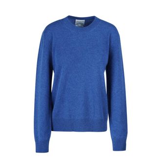 Alessia Santi Round-neck Knitwear, female, Blue, M, Round-neck Cashmere Jumper