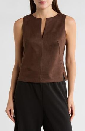 Max Studio Sleeveless Faux Suede Top in Sequoia at Nordstrom Rack, Size X-Large