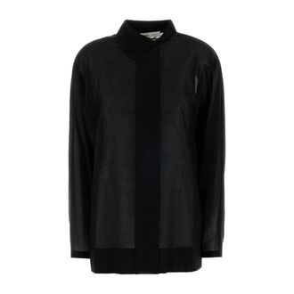 Carven Shirts, female, Black, Size: S Sh405 Asymmetrical Collar Shirt