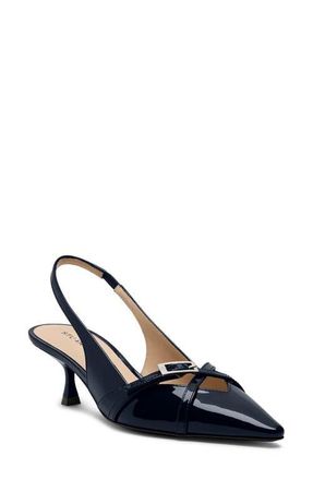 Stuart Weitzman Georgie Kitten Heel Slingback Pump in Nice Blue at Nordstrom, Size 6.5
