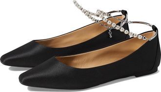Badgley Mischka London Womens Flat Shoes Black : 7.5 M, Leather